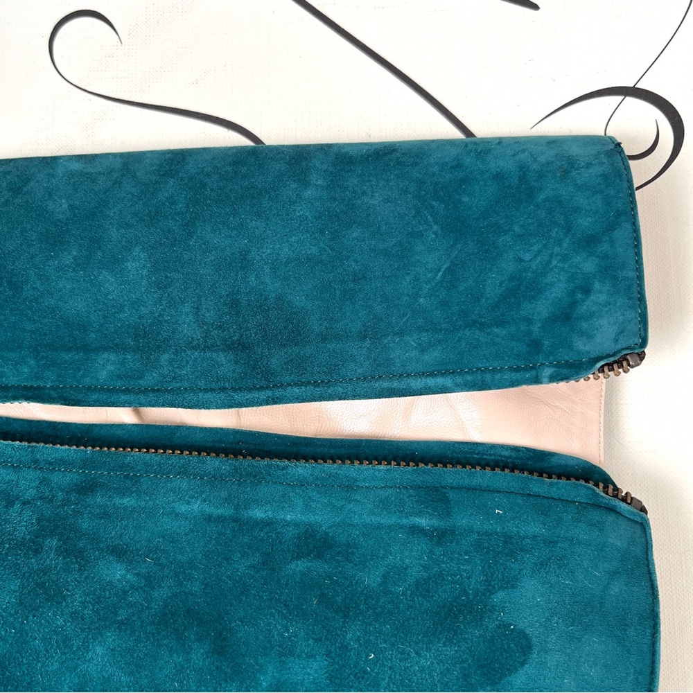 Anthropologie Knee High Lenora teal suede boot, Delia size 40 euro or 9 USA - Picture 9 of 16